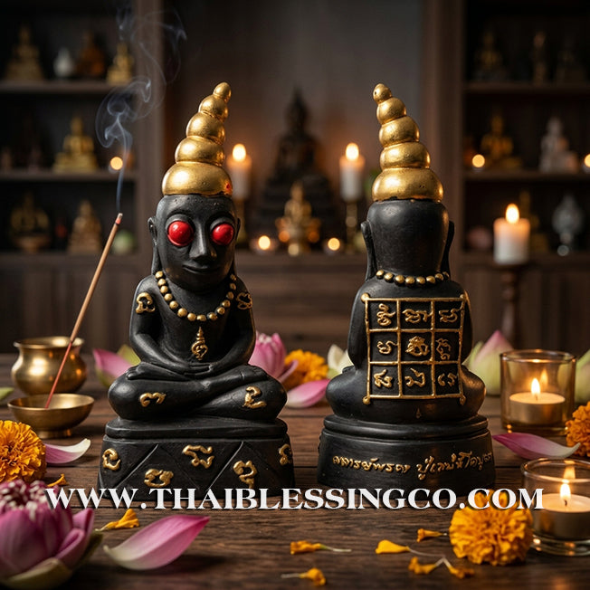 ✨🔥 Sacred "Phor Ngang" (The King of Charms) – Gold-Leaf Samrit Bronze Altar Edition: Ajarn Prot, Samnak Pu Saneh Kobutra (2017) – The Divine Engine for Primal Attraction, Night-Market Dominance, and Unstoppable Life Elevation!