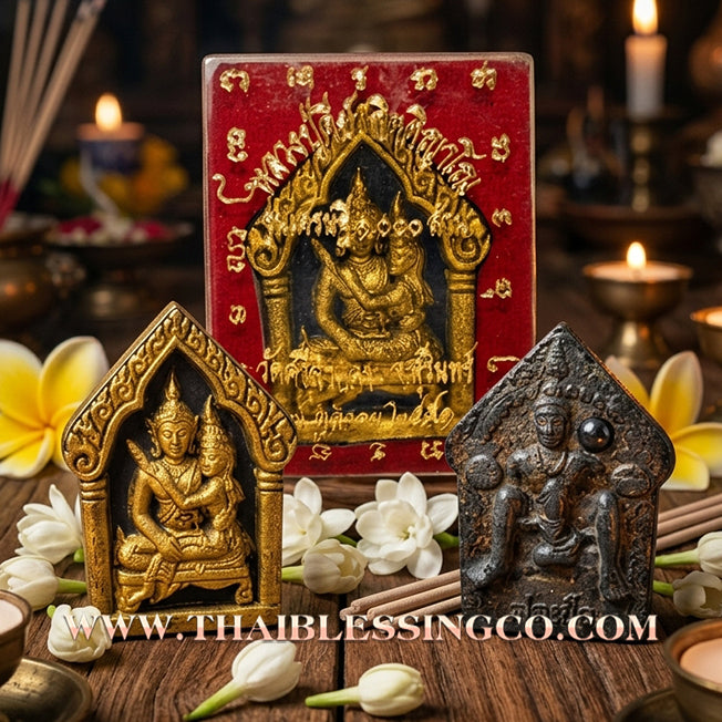 🌸 Sacred "Phra Khun Phaen Um Nang with Por Per Back" – Black Maha Wan Herb & Gold Leaf Edition: "Millionaire 1,000 Billion" Series by Luang Pu Khi, Wat Si Lamyong (2008) – The Ultimate Engine for Seductive Dominance, Elite Charisma, and Explosive Wealth!