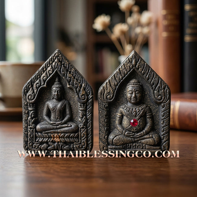 🌸 Sacred "Phra Khun Phaen with Guman Thong Back" – Ancient Bai Lan Powder Edition: Song Nam 57 Series by Luang Pu Khi, Wat Si Lamyong (2014) – The Ultimate Masterpiece for Irresistible Attraction, Seductive Charisma, and Miraculous Prosperity!