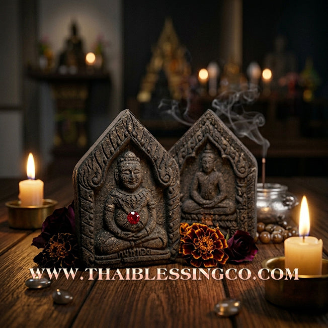 🌸 Sacred "Phra Khun Phaen with Guman Thong Back" – Ancient Bai Lan Powder Edition: Song Nam 57 Series by Luang Pu Khi, Wat Si Lamyong (2014) – The Ultimate Masterpiece for Irresistible Attraction, Seductive Charisma, and Miraculous Prosperity!