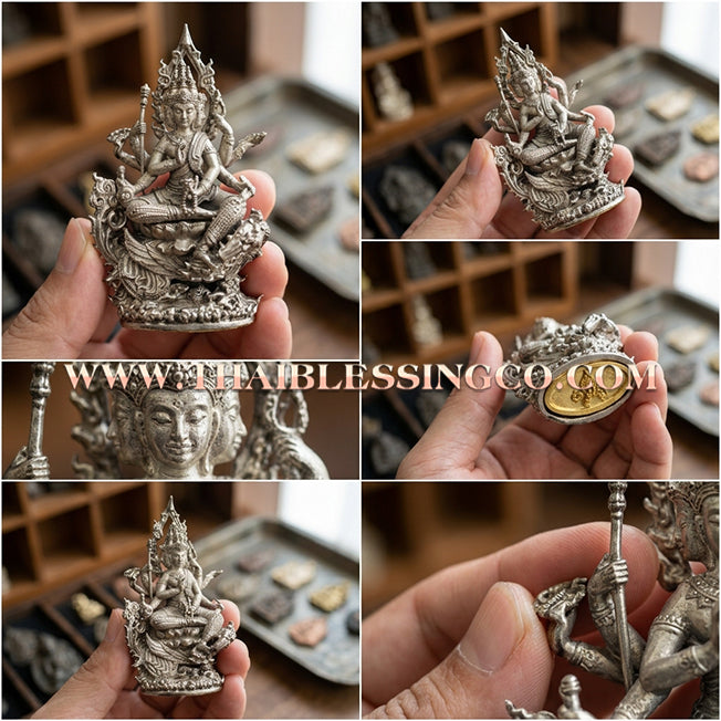 🐘 Sacred "Phra Kring Mahaphrom Erawan" (The Great Brahma & Erawan) – Modern Satin Bronze Edition: Luang Pu Nen Kaeo, Wat Ban Kaset Thung Setthi (2018) – The Ultimate Engine for Divine Command, Unstoppable Wealth, and Sovereign Influence!