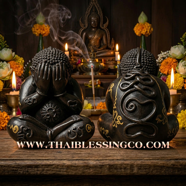 ✨🔥 Sacred "Phra Kring Pidta Maha Lap" (The Divine Eye-Closing Buddha of Infinite Fortune) – Blackened Bronze Altar Edition: Luang Pu Rod, Wat Khok Krom (2019) – The Ultimate Engine for Financial Secrecy, Market Dominance, and Unstoppable Life Elevation!