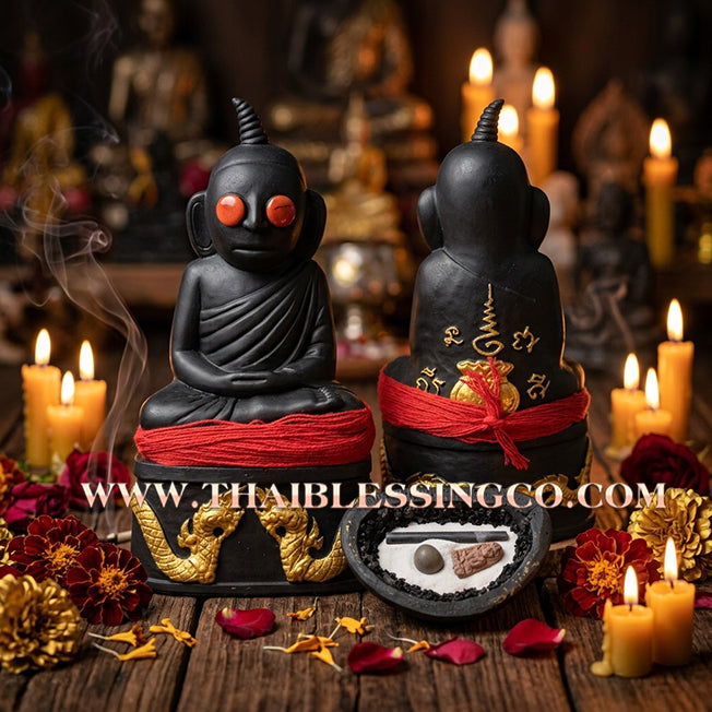 Sacred "Phra Ngang" (The Sovereign of Attraction & Hidden Wealth) – Altar Statue: Kruba Baeng