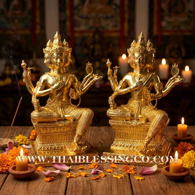 ✨🔥 Sacred "Phra Phrom" (The Great Brahma: Creator of Destiny) – Gold-Leaf Samrit Bronze Altar Edition: The Ultimate Engine for Total Reality Manifestation, Global Empire Building, and Unstoppable Life Elevation!