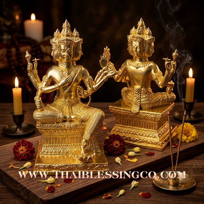 ✨🔥 Sacred "Phra Phrom" (The Great Brahma: Creator of Destiny) – Gold-Leaf Samrit Bronze Altar Edition: The Ultimate Engine for Total Reality Manifestation, Global Empire Building, and Unstoppable Life Elevation!