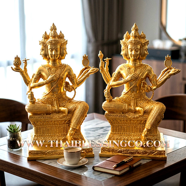 ✨🔥 Sacred "Phra Phrom" (The Great Brahma: Creator of Destiny) – Gold-Leaf Samrit Bronze Altar Edition: The Ultimate Engine for Total Reality Manifestation, Global Empire Building, and Unstoppable Life Elevation!