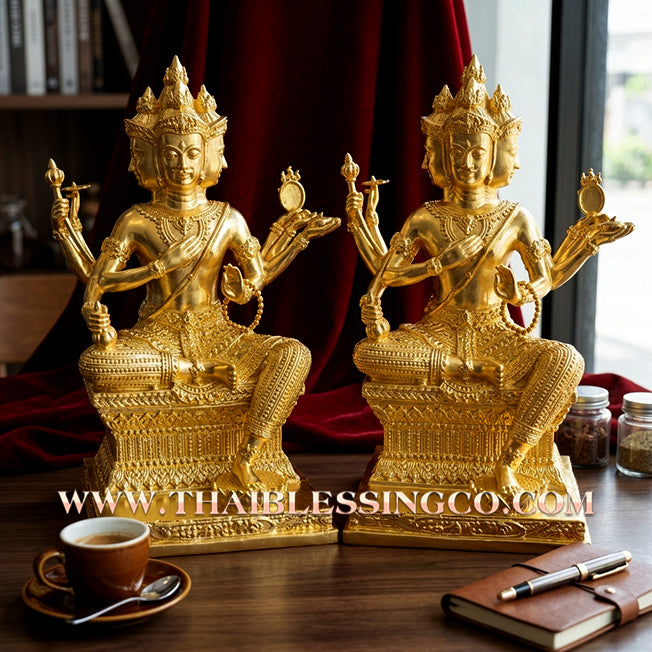 ✨🔥 Sacred "Phra Phrom" (The Great Brahma: Creator of Destiny) – Gold-Leaf Samrit Bronze Altar Edition: The Ultimate Engine for Total Reality Manifestation, Global Empire Building, and Unstoppable Life Elevation!