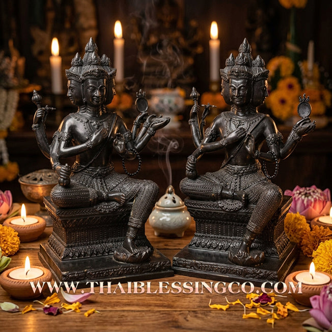 ✨🔥 Sacred "Phra Phrom" (The Great Brahma: Creator of Destiny) – Gold-Leaf Samrit Bronze Altar Edition: The Ultimate Engine for Total Reality Manifestation, Global Empire Building, and Unstoppable Life Elevation! (สำเนา)