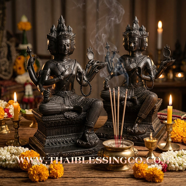 ✨🔥 Sacred "Phra Phrom" (The Great Brahma: Creator of Destiny) – Gold-Leaf Samrit Bronze Altar Edition: The Ultimate Engine for Total Reality Manifestation, Global Empire Building, and Unstoppable Life Elevation! (สำเนา)