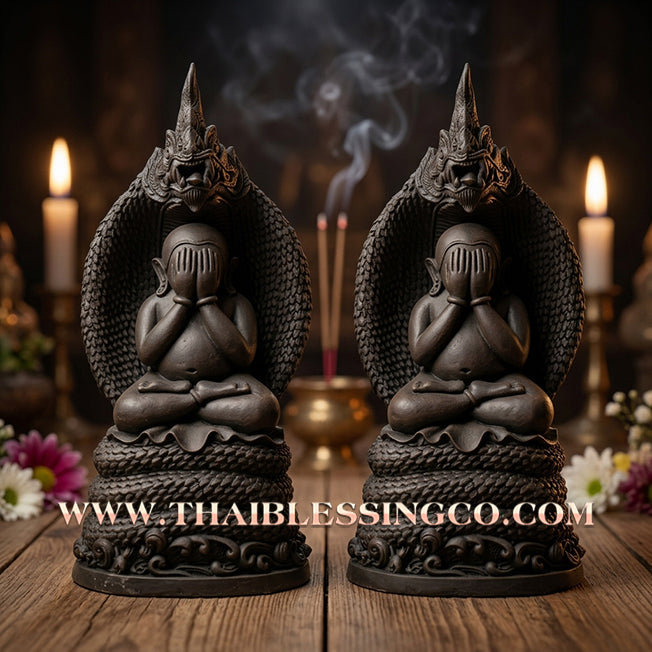 ✨🔥 Sacred "Phra Pidta Nak Prok" (The Dragon-Shielded Eye-Closing Buddha) – Majestic Altar Edition: Luang Ta Or, Wat Chong Kae (2024) – The Supreme Engine for Sovereign Wealth, Naga Protection, and Unstoppable Life Elevation!