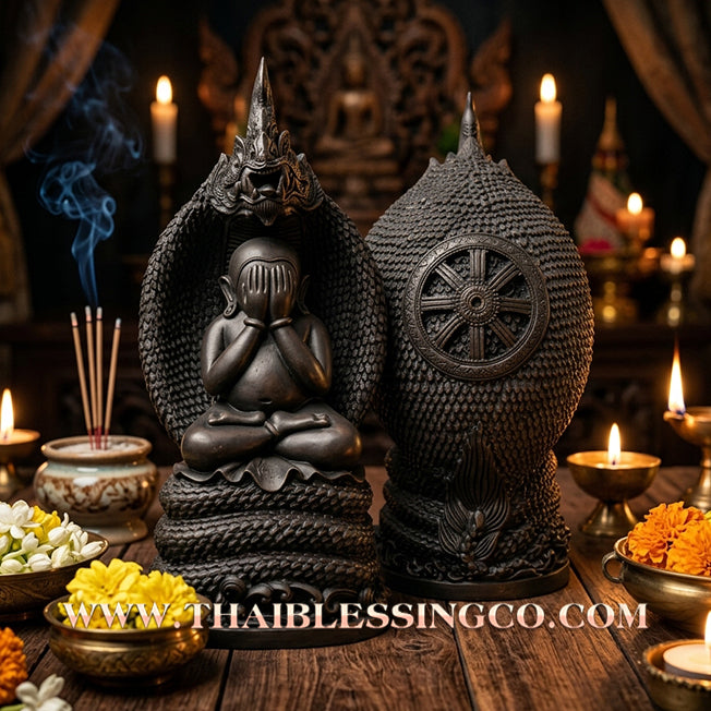 ✨🔥 Sacred "Phra Pidta Nak Prok" (The Dragon-Shielded Eye-Closing Buddha) – Majestic Altar Edition: Luang Ta Or, Wat Chong Kae (2024) – The Supreme Engine for Sovereign Wealth, Naga Protection, and Unstoppable Life Elevation!