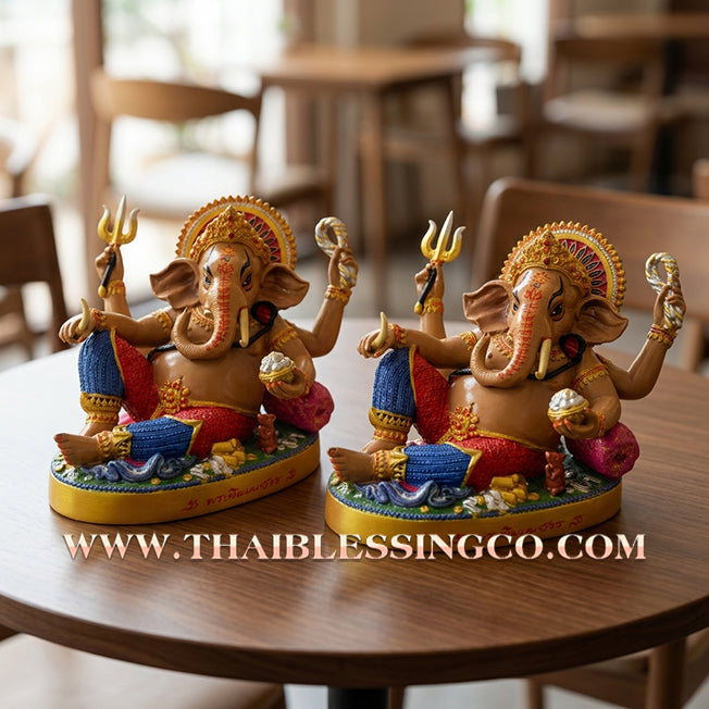🔥 Sacred "Phra Pikanet" (Lord Ganesha) – Painted Samrit Bronze Altar Edition: The Divine Engine for Barrier-Breaking Prosperity, Infinite Wealth, and Unstoppable Life Elevation!