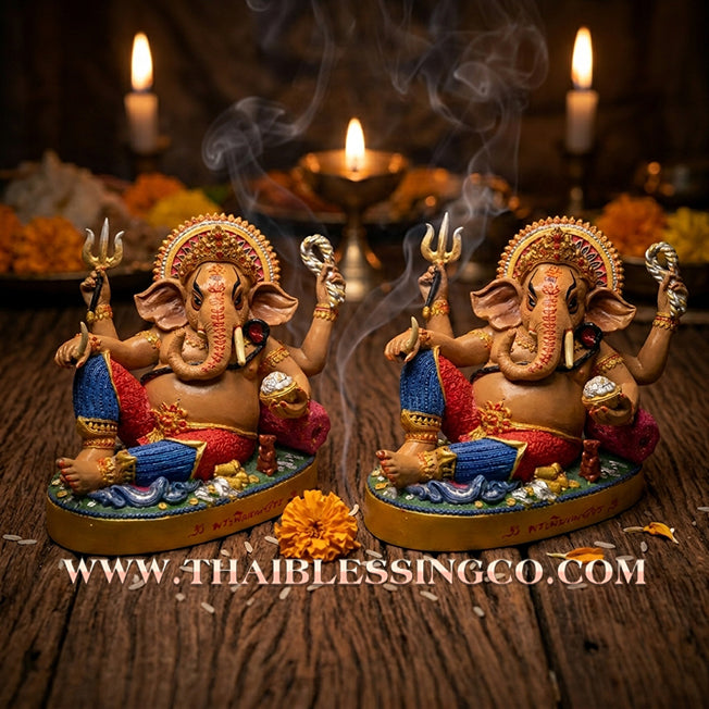 🔥 Sacred "Phra Pikanet" (Lord Ganesha) – Painted Samrit Bronze Altar Edition: The Divine Engine for Barrier-Breaking Prosperity, Infinite Wealth, and Unstoppable Life Elevation!