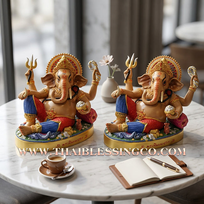 🔥 Sacred "Phra Pikanet" (Lord Ganesha) – Painted Samrit Bronze Altar Edition: The Divine Engine for Barrier-Breaking Prosperity, Infinite Wealth, and Unstoppable Life Elevation!