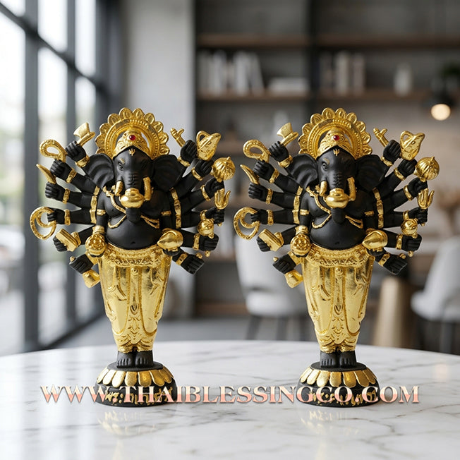 🔥 Sacred "Phra Pikanet" (Lord Ganesha) – Partially Gold-Leafed Metal Edition: "Maha Setthee 10000 Lan" (The 10-Billionaire Edition) – The Divine Engine for Barrier-Breaking Success, Infinite Wealth, and Unstoppable Life Elevation!