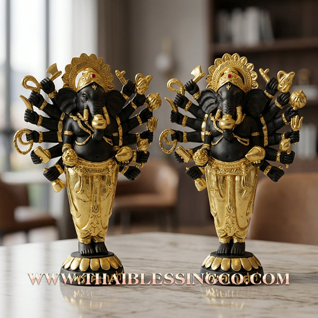 🔥 Sacred "Phra Pikanet" (Lord Ganesha) – Partially Gold-Leafed Metal Edition: "Maha Setthee 10000 Lan" (The 10-Billionaire Edition) – The Divine Engine for Barrier-Breaking Success, Infinite Wealth, and Unstoppable Life Elevation!