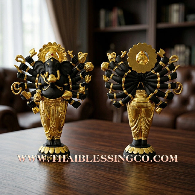 🔥 Sacred "Phra Pikanet" (Lord Ganesha) – Partially Gold-Leafed Metal Edition: "Maha Setthee 10000 Lan" (The 10-Billionaire Edition) – The Divine Engine for Barrier-Breaking Success, Infinite Wealth, and Unstoppable Life Elevation!