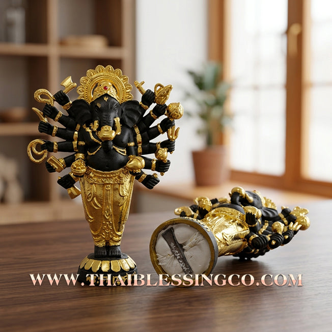 🔥 Sacred "Phra Pikanet" (Lord Ganesha) – Partially Gold-Leafed Metal Edition: "Maha Setthee 10000 Lan" (The 10-Billionaire Edition) – The Divine Engine for Barrier-Breaking Success, Infinite Wealth, and Unstoppable Life Elevation!