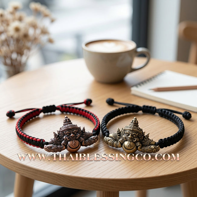✨🕉️ Sacred Phra Rahu "Hnun Duang Setthee" Millionaire Support Bracelet: Master Achan Plian Hatyanon (2022 Ancient Satin Edition) – The Ultimate Khao Or Talisman for Destiny Transformation, Crisis Protection, and Miraculous Prosperity