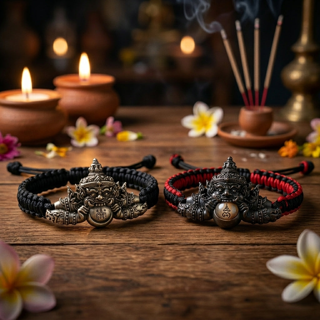 ✨🕉️ Sacred Phra Rahu "Hnun Duang Setthee" Millionaire Support Bracelet: Master Achan Plian Hatyanon (2022 Ancient Satin Edition) – The Ultimate Khao Or Talisman for Destiny Transformation, Crisis Protection, and Miraculous Prosperity