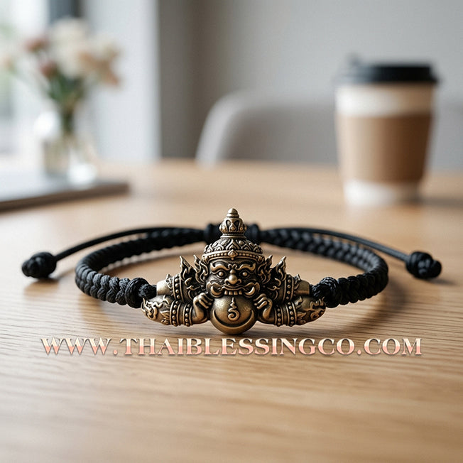 ✨🕉️ Sacred Phra Rahu "Hnun Duang Setthee" Millionaire Support Bracelet: Master Achan Plian Hatyanon (2022 Ancient Satin Edition) – The Ultimate Khao Or Talisman for Destiny Transformation, Crisis Protection, and Miraculous Prosperity