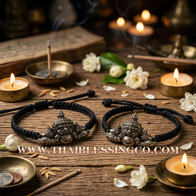 ✨🕉️ Sacred Phra Rahu "Hnun Duang Setthee" Millionaire Support Bracelet: Master Achan Plian Hatyanon (2022 Ancient Satin Edition) – The Ultimate Khao Or Talisman for Destiny Transformation, Crisis Protection, and Miraculous Prosperity