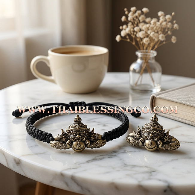 ✨🕉️ Sacred Phra Rahu "Hnun Duang Setthee" Millionaire Support Bracelet: Master Achan Plian Hatyanon (2022 Ancient Satin Edition) – The Ultimate Khao Or Talisman for Destiny Transformation, Crisis Protection, and Miraculous Prosperity