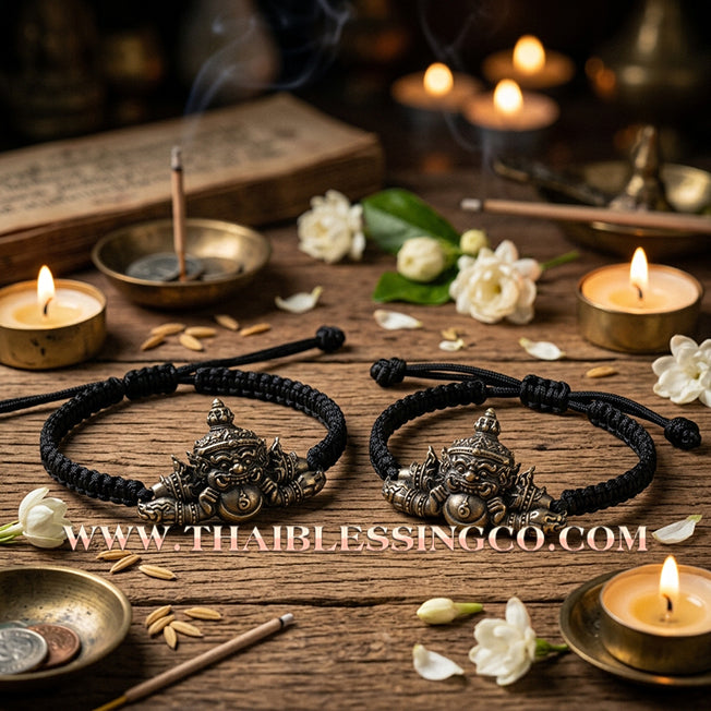 ✨🕉️ Sacred Phra Rahu "Hnun Duang Setthee" Millionaire Support Bracelet: Master Achan Plian Hatyanon (2022 Ancient Satin Edition) – The Ultimate Khao Or Talisman for Destiny Transformation, Crisis Protection, and Miraculous Prosperity