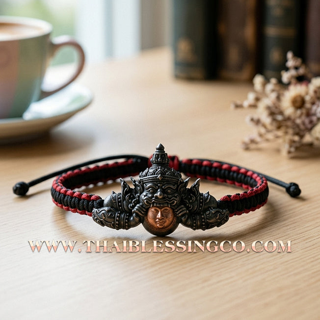 ✨🕉️ Sacred Phra Rahu "Hnun Duang Setthee" Millionaire Support Bracelet: Master Achan Plian Hatyanon (2022 Red Moon Bronze Edition) – The Ultimate Khao Or Talisman for Destiny Elevation, Crisis Shielding, and Miraculous Prosperity