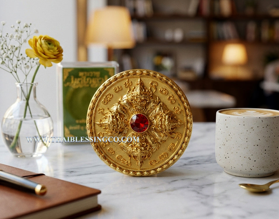 🌑 Sacred Phra Rahu "Master of Destiny" Medallion - Victory Over Obstacles Edition (2026 Collector's Series) - Blessed by Kruba Kamfan, Wat Ko Chok - Premium Bronze Finish