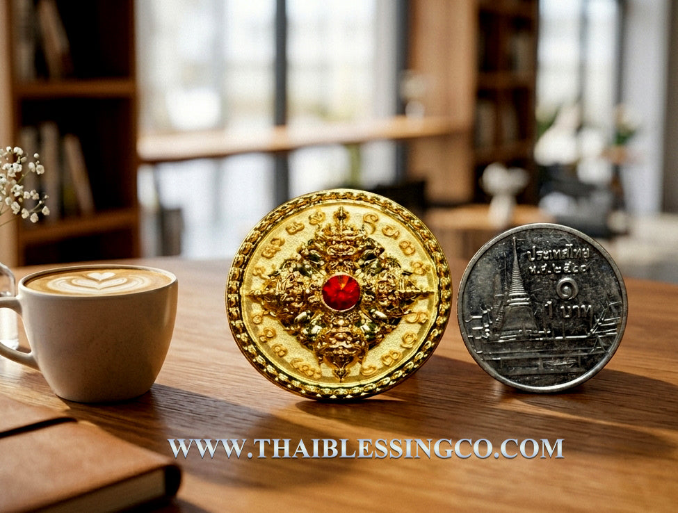 🌑 Sacred Phra Rahu "Master of Destiny" Medallion - Victory Over Obstacles Edition (2026 Collector's Series) - Blessed by Kruba Kamfan, Wat Ko Chok - Premium Bronze Finish