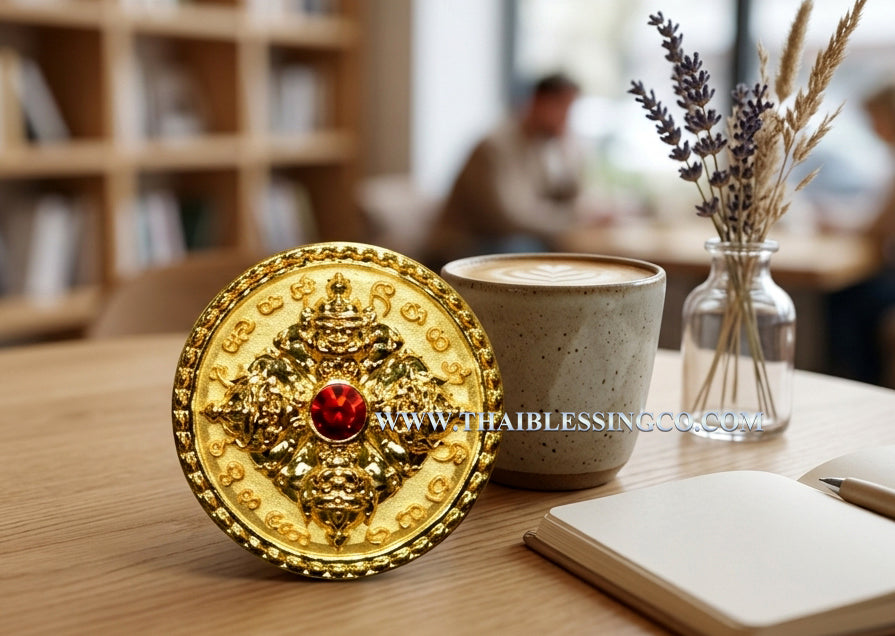 🌑 Sacred Phra Rahu "Master of Destiny" Medallion - Victory Over Obstacles Edition (2026 Collector's Series) - Blessed by Kruba Kamfan, Wat Ko Chok - Premium Bronze Finish