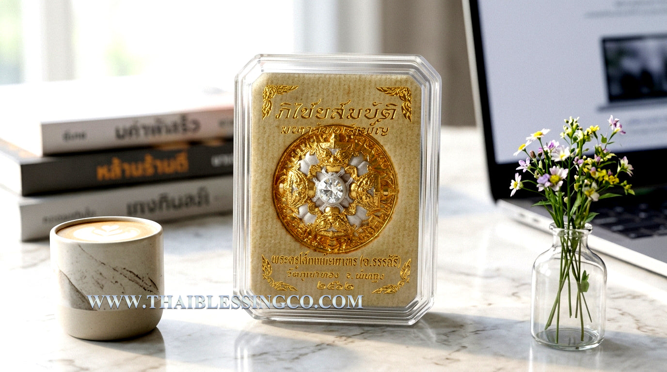 🌑 Sacred Phra Rahu "Phichai Sombat" Emperor of Wealth Medallion - Luxury 2K Gold & Silver Finish (2019 Collector's Series) - Blessed by Phra Khru Sophon Kitayathorn (Ajarn Ronsiri), Wat Phu Khao Thong