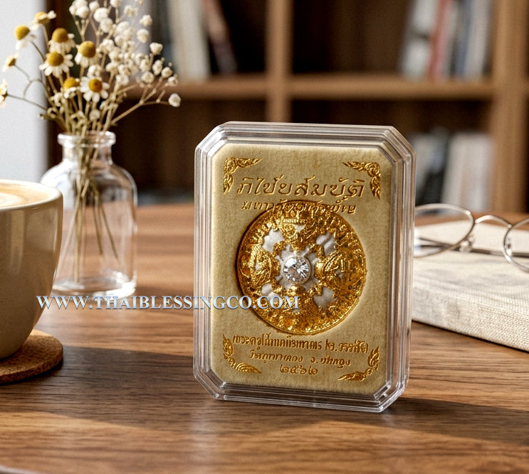 🌑 Sacred Phra Rahu "Phichai Sombat" Emperor of Wealth Medallion - Luxury 2K Gold & Silver Finish (2019 Collector's Series) - Blessed by Phra Khru Sophon Kitayathorn (Ajarn Ronsiri), Wat Phu Khao Thong