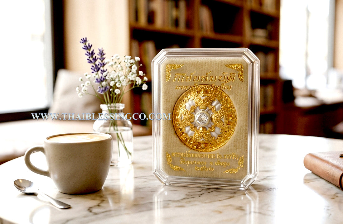 🌑 Sacred Phra Rahu "Phichai Sombat" Emperor of Wealth Medallion - Luxury 2K Gold & Silver Finish (2019 Collector's Series) - Blessed by Phra Khru Sophon Kitayathorn (Ajarn Ronsiri), Wat Phu Khao Thong