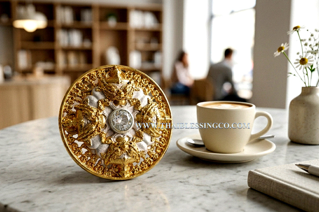 🌑 Sacred Phra Rahu "Phichai Sombat" Emperor of Wealth Medallion - Luxury 2K Gold & Silver Finish (2019 Collector's Series) - Blessed by Phra Khru Sophon Kitayathorn (Ajarn Ronsiri), Wat Phu Khao Thong