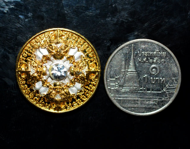 🌑 Sacred Phra Rahu "Phichai Sombat" Emperor of Wealth Medallion - Luxury 2K Gold & Silver Finish (2019 Collector's Series) - Blessed by Phra Khru Sophon Kitayathorn (Ajarn Ronsiri), Wat Phu Khao Thong
