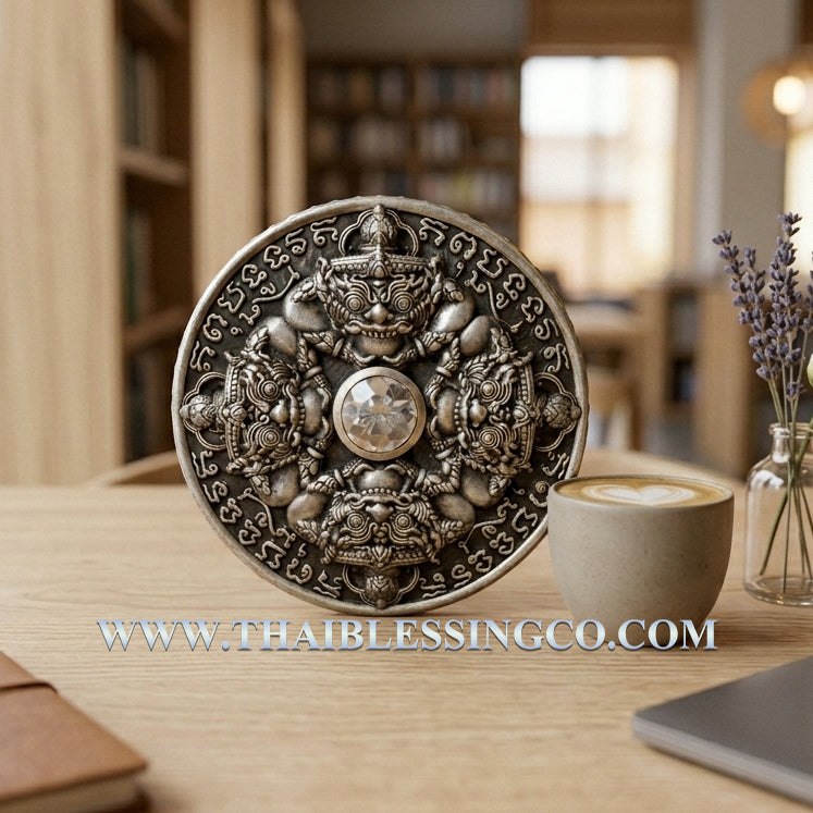 ☀️ Sacred Phra Rahu "Phichai Sombat" Emperor of Wealth Medallion - Ultra-Luxury "Cloud Gold" Edition (2019 Collector's Series) - Blessed by Phra Khru Sophon Kitayathorn (Ajarn Ronsiri), Wat Phu Khao Thong
