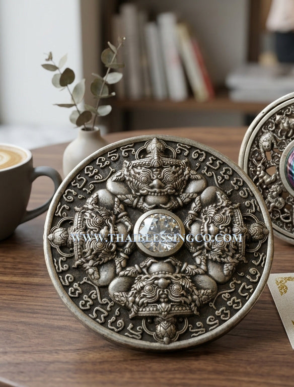 ☀️ Sacred Phra Rahu "Phichai Sombat" Emperor of Wealth Medallion - Ultra-Luxury "Cloud Gold" Edition (2019 Collector's Series) - Blessed by Phra Khru Sophon Kitayathorn (Ajarn Ronsiri), Wat Phu Khao Thong