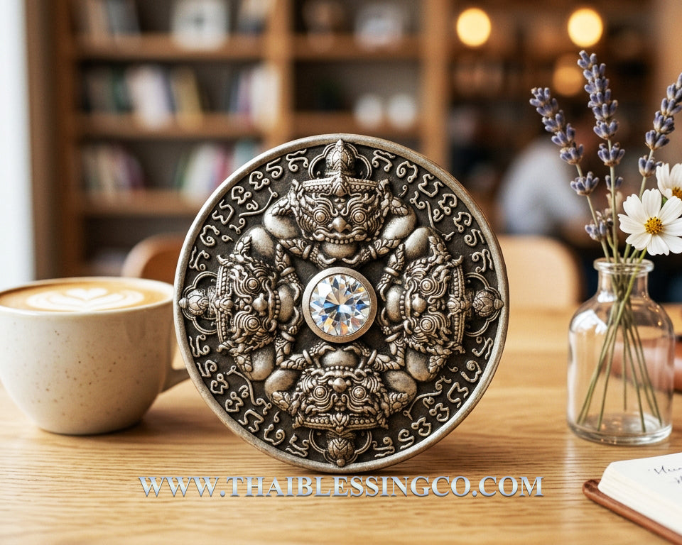 ☀️ Sacred Phra Rahu "Phichai Sombat" Emperor of Wealth Medallion - Ultra-Luxury "Cloud Gold" Edition (2019 Collector's Series) - Blessed by Phra Khru Sophon Kitayathorn (Ajarn Ronsiri), Wat Phu Khao Thong