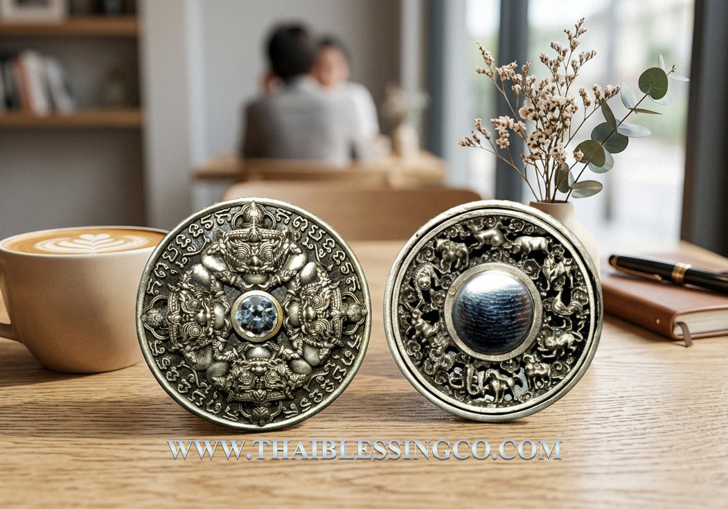 ☀️ Sacred Phra Rahu "Phichai Sombat" Emperor of Wealth Medallion - Ultra-Luxury "Cloud Gold" Edition (2019 Collector's Series) - Blessed by Phra Khru Sophon Kitayathorn (Ajarn Ronsiri), Wat Phu Khao Thong