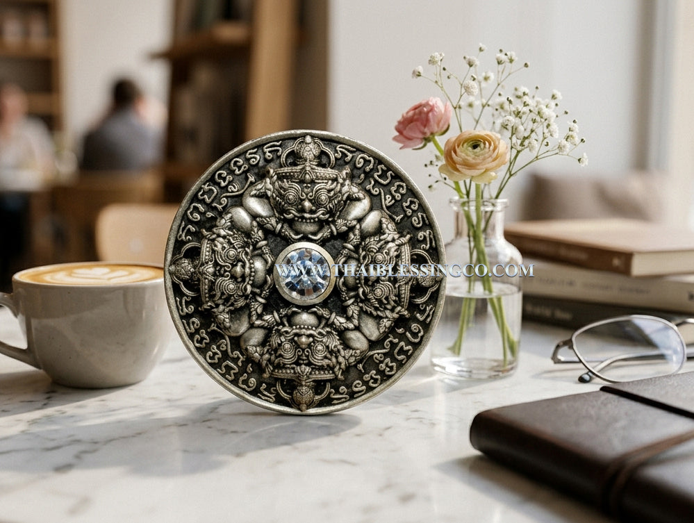 ☀️ Sacred Phra Rahu "Phichai Sombat" Emperor of Wealth Medallion - Ultra-Luxury "Cloud Gold" Edition (2019 Collector's Series) - Blessed by Phra Khru Sophon Kitayathorn (Ajarn Ronsiri), Wat Phu Khao Thong