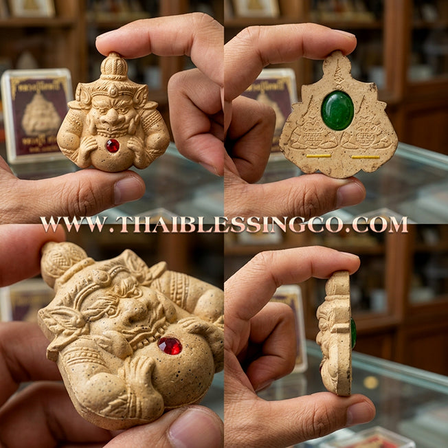 🌑 Sacred "Phra Rahu" (The Deity of Fate) – White Phut-tha-khun Powder Edition: Luang Pu Thong Pan, Wat Pa Na Ngua (2013) – The Ultimate Tool for Turning the Tides of Fate, Dissolving Bad Karma, and Manifesting Sovereign Wealth!