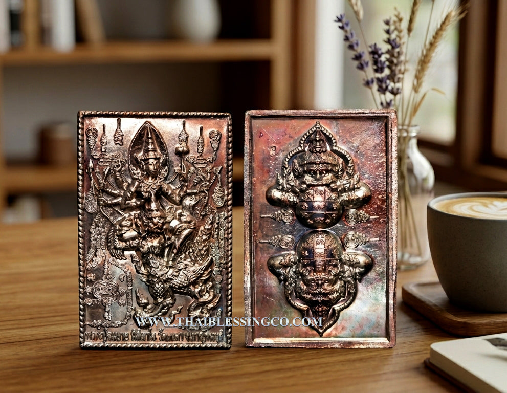 🌑 Sacred Phra Rahu on Garuda Talisman - Eternal Fortune & Destiny Transformation Edition (2012 Collector's Series) - Blessed by Luang Pu Somchai, Wat Khongkha - Copper Blackened Finish