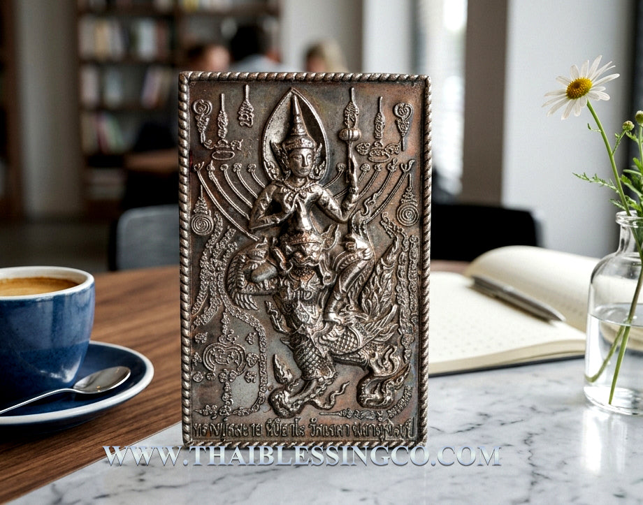 🌑 Sacred Phra Rahu on Garuda Talisman - Eternal Fortune & Destiny Transformation Edition (2012 Collector's Series) - Blessed by Luang Pu Somchai, Wat Khongkha - Copper Blackened Finish