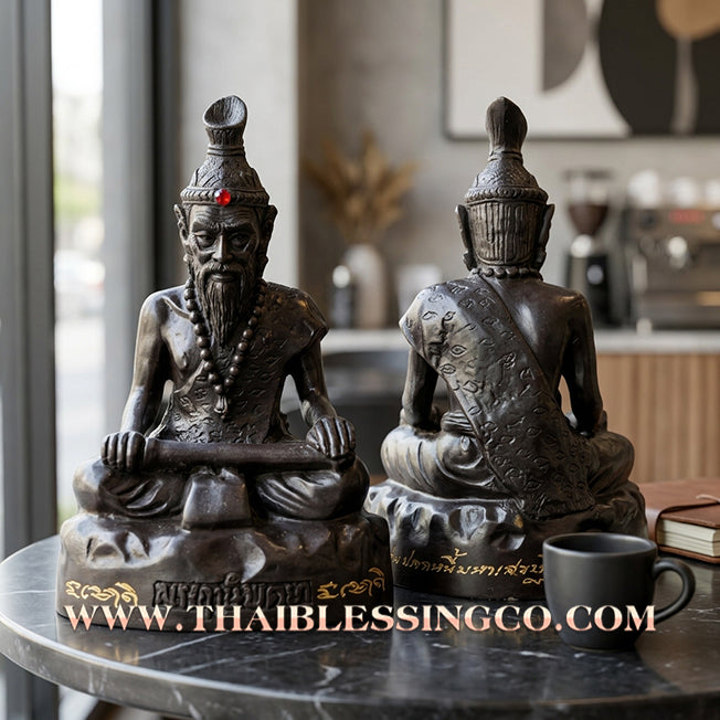 🔥 Sacred "Phra Reusi Bod Ya" (The Medicine-Grinding Hermit) – Blackened Bronze Altar Edition: The Divine Engine for Debt Liquidation, Total Financial Recovery, and Sovereign Prosperity!