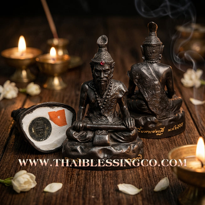 🔥 Sacred "Phra Reusi Bod Ya" (The Medicine-Grinding Hermit) – Blackened Bronze Altar Edition: The Divine Engine for Debt Liquidation, Total Financial Recovery, and Sovereign Prosperity!