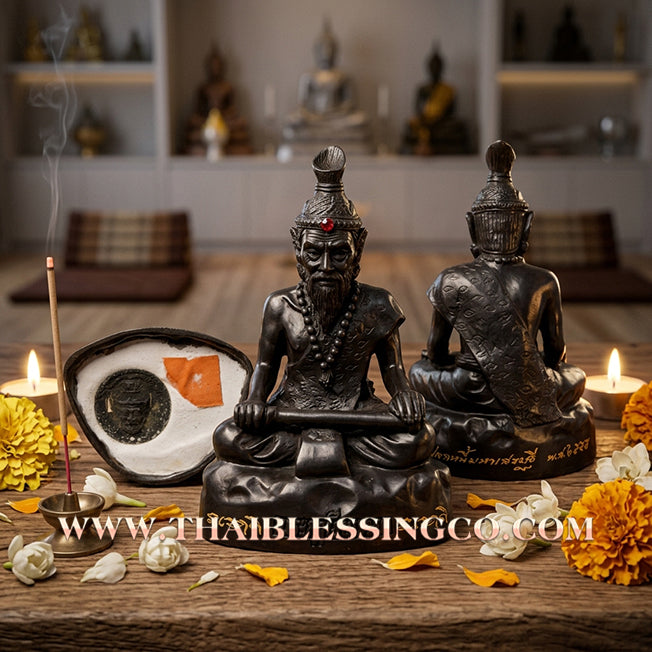 🔥 Sacred "Phra Reusi Bod Ya" (The Medicine-Grinding Hermit) – Blackened Bronze Altar Edition: The Divine Engine for Debt Liquidation, Total Financial Recovery, and Sovereign Prosperity!