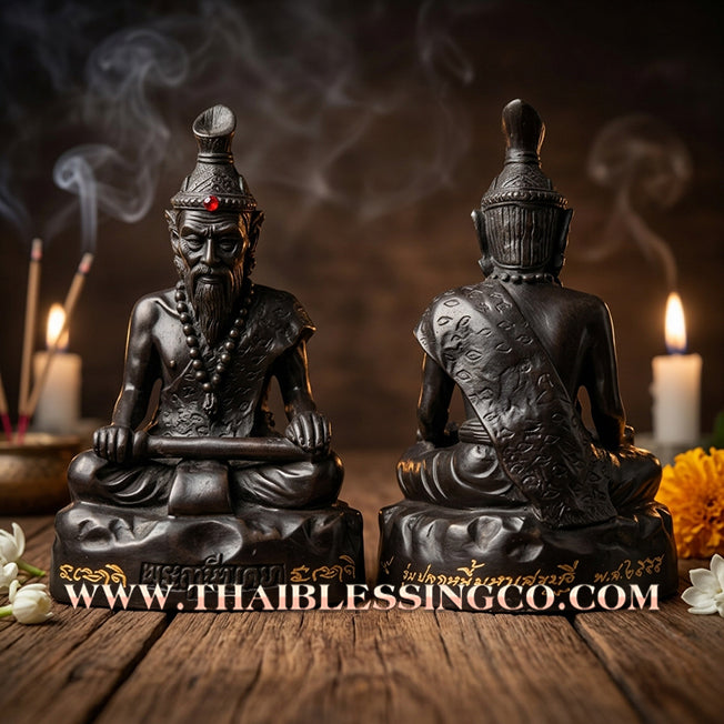 🔥 Sacred "Phra Reusi Bod Ya" (The Medicine-Grinding Hermit) – Blackened Bronze Altar Edition: The Divine Engine for Debt Liquidation, Total Financial Recovery, and Sovereign Prosperity!