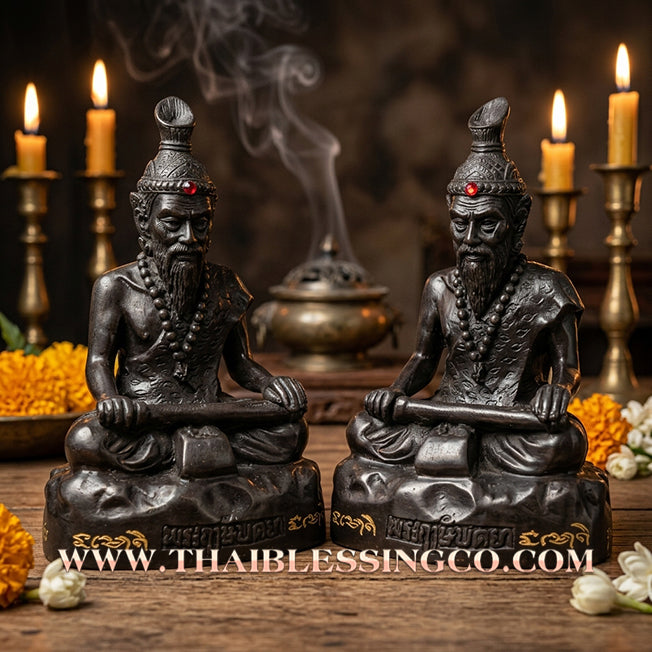 🔥 Sacred "Phra Reusi Bod Ya" (The Medicine-Grinding Hermit) – Blackened Bronze Altar Edition: The Divine Engine for Debt Liquidation, Total Financial Recovery, and Sovereign Prosperity!